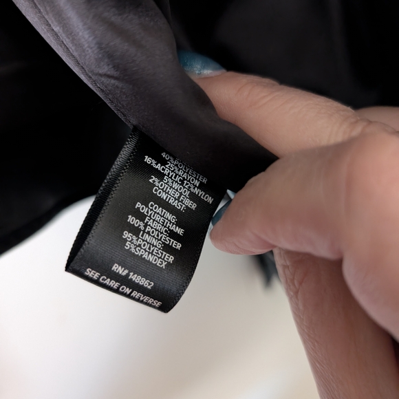 Black Military Jacket With Faux Leather Detail - Picture 6 of 8